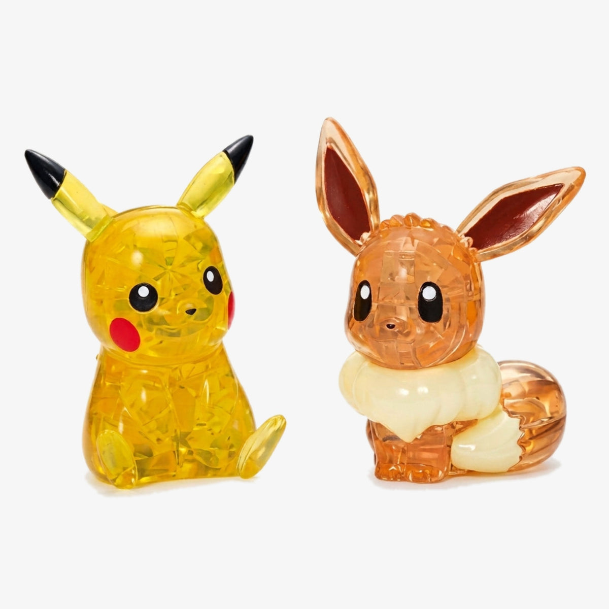Figurine Puzzle 3D Crystal — Pikachu & Évoli (48 pièces)