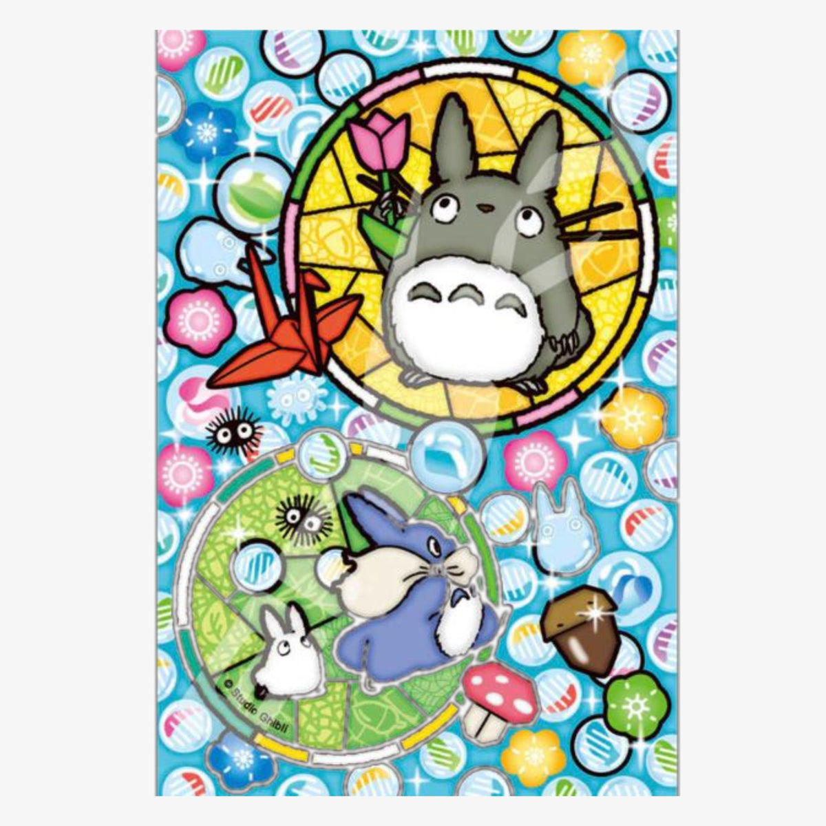Puzzle Vitrail Art Crystal — Totoro & Ohajiki (126 pièces)