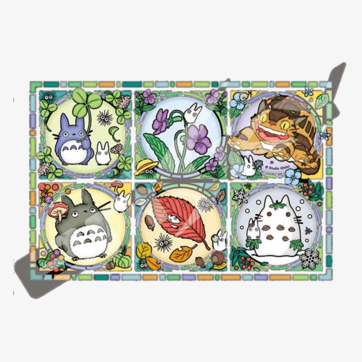 Puzzle Vitrail Art Crystal — Totoro au Fil des Saisons (208 pièces)