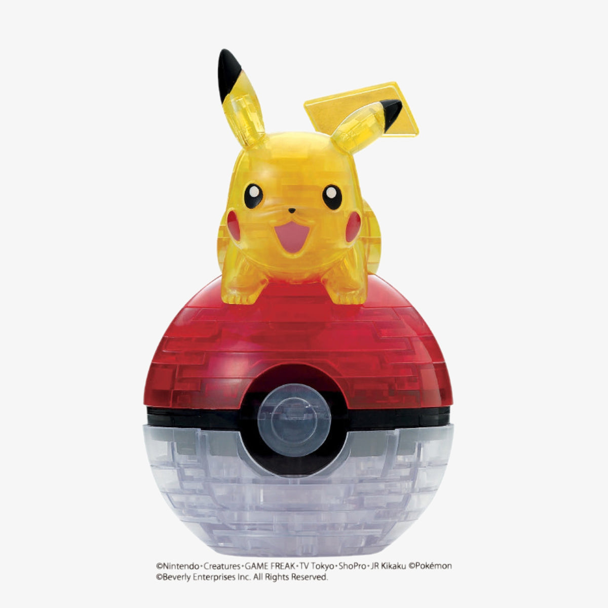 Figurine Puzzle 3D Crystal — Pikachu & Poké Ball (61 pièces)