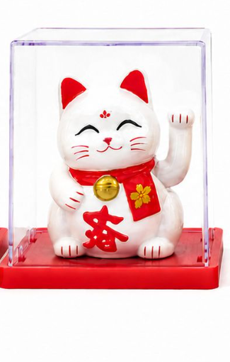 Maneki-Neko Mini — Figurine Porte-Bonheur Blanche (6 cm)